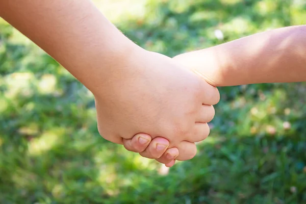 Mom Holding Baby Hand Selective Focus People — Stock Photo, Image