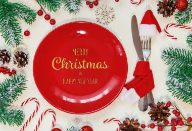 Noel sofrası. Tatil günü. Seçici odak.