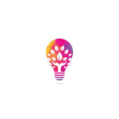 El ağacı şekilli konsept logo tasarımı. Doğal ürün logosu.