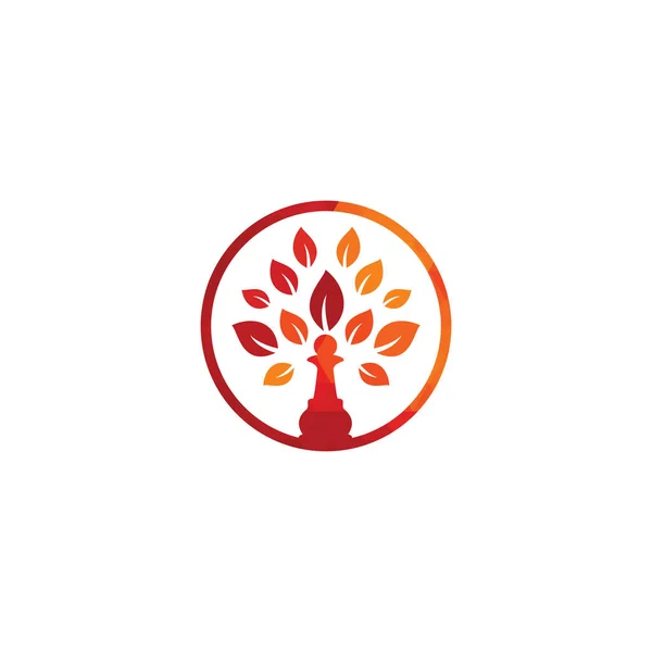 Σκάκι Δέντρο Λογότυπο Σχεδιασμό Φύση Πράσινη Στρατηγική Σχεδιασμός Λογότυπου Φορέα — Διανυσματικό Αρχείο