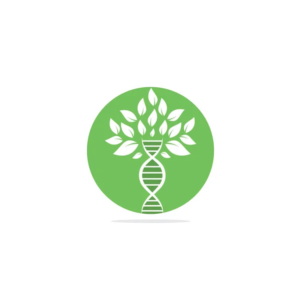 Dna Arbre Vecteur Logo Design Icône Génétique Adn Adn Avec — Image vectorielle