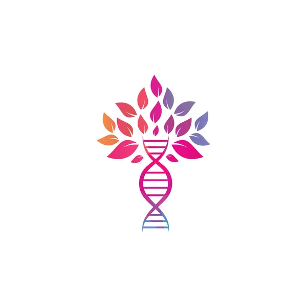 Dna Arbre Vecteur Logo Design Icône Génétique Adn Adn Avec — Image vectorielle