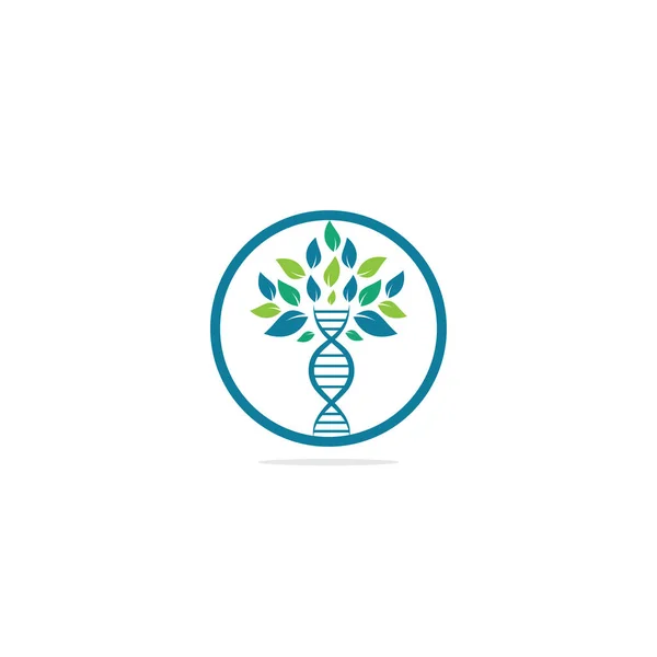 Dna Arbre Vecteur Logo Design Icône Génétique Adn Adn Avec — Image vectorielle
