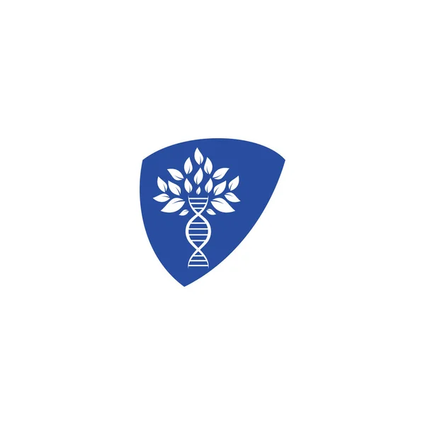 Dna Baum Schild Form Konzept Vektor Logo Design Dna Genetische — Stockvektor