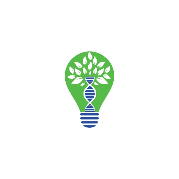 Dna树球状概念矢量设计 Dna遗传图标 带有绿叶载体标识设计的Dna — 图库矢量图片