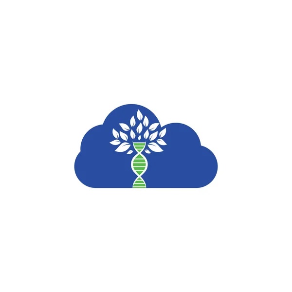 Conception Logo Vectoriel Forme Nuage Arbre Adn Icône Génétique Adn — Image vectorielle