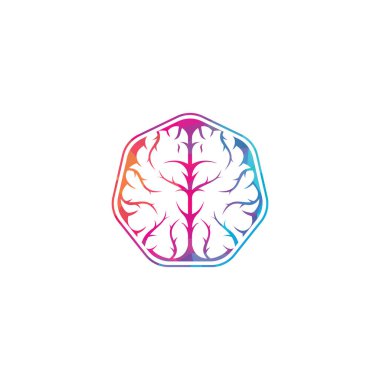 Yaratıcı beyin logosu tasarımı. Beyin fırtınası gücü düşünen beyin Logotype simgesi.