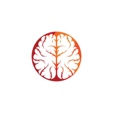 Yaratıcı beyin logosu tasarımı. Beyin fırtınası gücü düşünen beyin Logotype simgesi