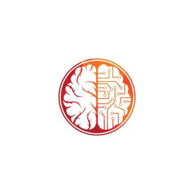 Beyin bağlantısı logosu tasarımı. dijital beyin logo şablonu.