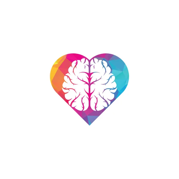 Diseño Del Logotipo Del Concepto Forma Corazón Cerebral Brainstorm Poder — Vector de stock