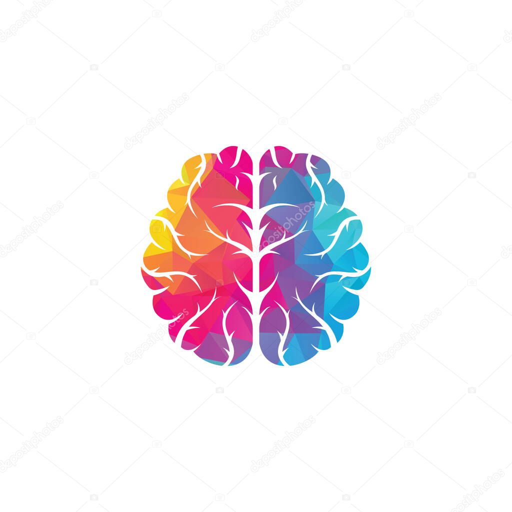 Creative brain logo design. Brainstorm power thinking brain Logotype icon.