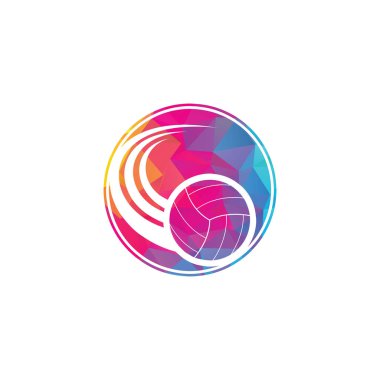 Voleybol logosu. Voleybol logosu tasarımı. Voleybol oyuncusu logosu