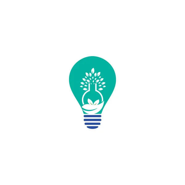 实验树球状概念标志 绿色实验室矢量标识设计 叶及化验室标志 — 图库矢量图片