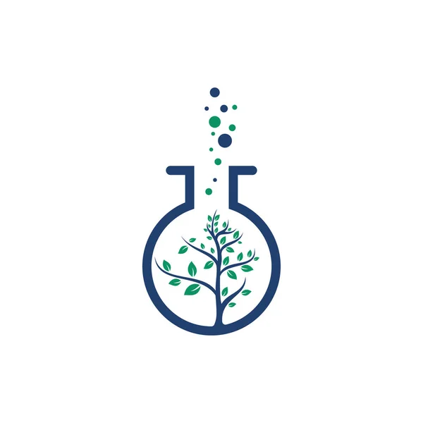 Groene Boom Voor Lab Logo Design Inspiratie Landbouw Lab Logo — Stockvector