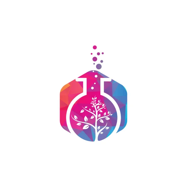 Grönt Träd För Lab Logotyp Design Inspiration Koncept För Labbet — Stock vektor