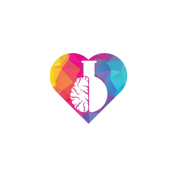 Koncepcja Kształtu Serca Brain Lab Logo Design — Wektor stockowy