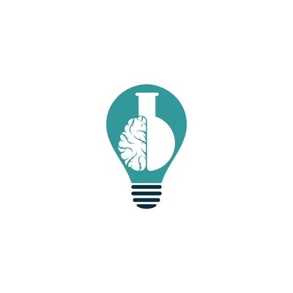 Brain Lab Glühbirnenform Konzept Logo Design — Stockvektor