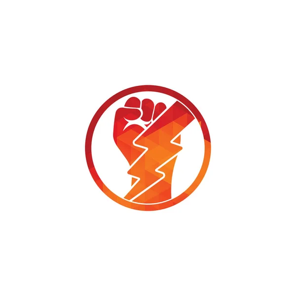 Fist Thunder Power Logo Design Desain Logo Guruh Genggam Tangan - Stok Vektor