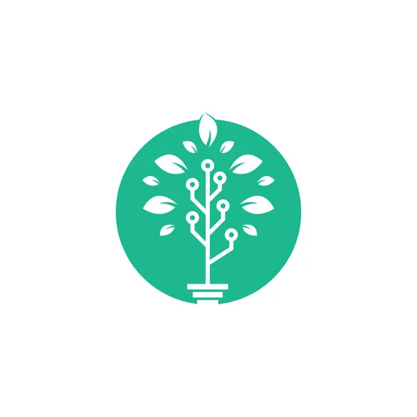 Projekt Szablonu Logo Drzewa Technicznego — Wektor stockowy