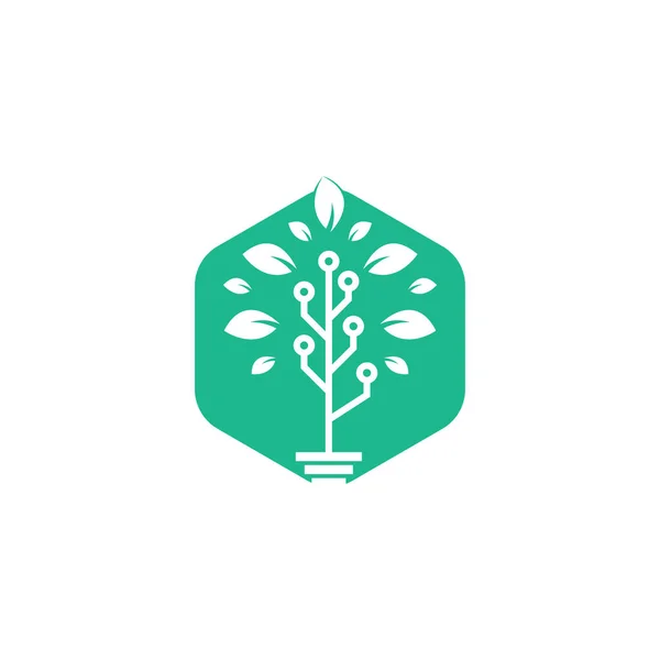 Tech Tree Logotyp Mall Design — Stock vektor