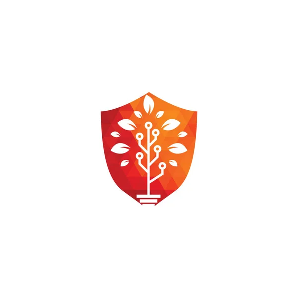 Projeto Modelo Logotipo Árvore Tecnologia — Vetor de Stock