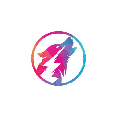 Thunder Wolf Logo Tasarım Vektörü.