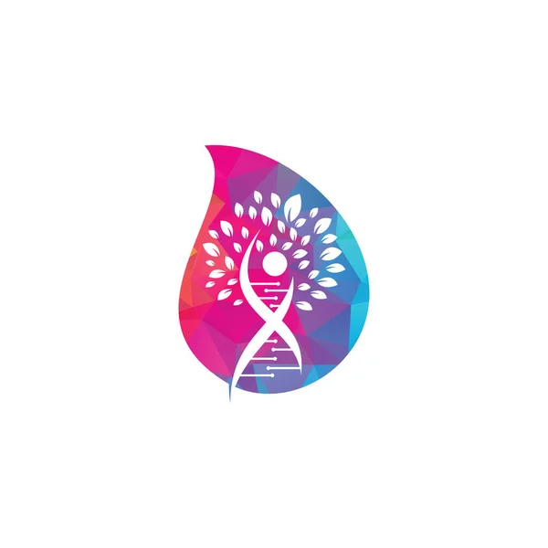 Dna Δέντρο Πτώση Σχήμα Έννοια Διάνυσμα Σχεδιασμό Λογότυπο Γενετικό Εικονίδιο — Διανυσματικό Αρχείο