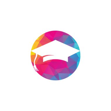 Mezuniyet sınırı vektör işareti. Kurumsal ve eğitici vektör logosu tasarımı.