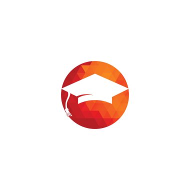 Mezuniyet sınırı vektör işareti. Kurumsal ve eğitici vektör logosu tasarımı.