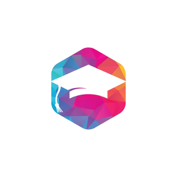 Graduation Cap Vektor Zeichen Institutionelle Und Pädagogische Vektor Logo Design — Stockvektor