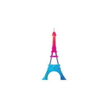 Eyfel kulesi logo tasarım şablonu. Paris logo tasarımı.