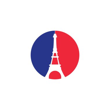 Eyfel kulesi logo tasarım şablonu. Paris logo tasarımı.