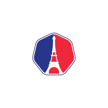 Eyfel kulesi logo tasarım şablonu. Paris logo tasarımı.