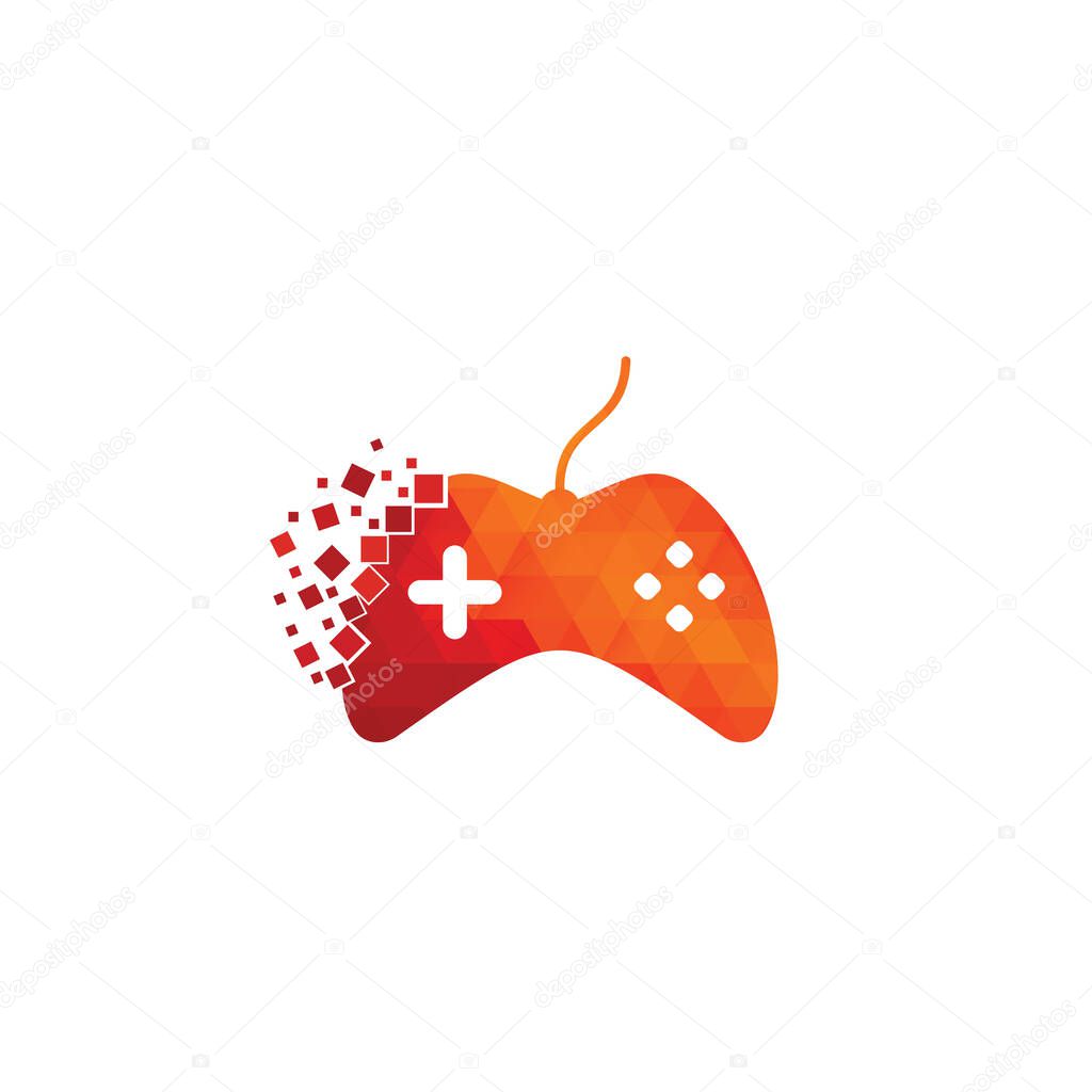 Pixel game logo design vector illustration. Game Logo Design Template. Stick Game Icon Logo.