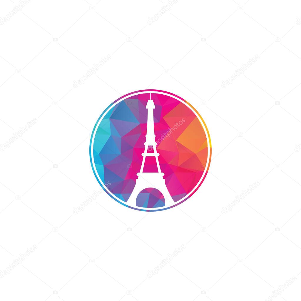 Eiffel tower logo design template. Paris logo design.