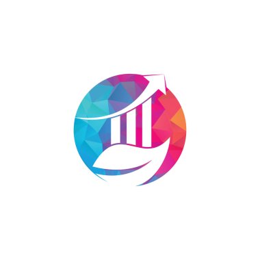 Kar barlı yeşil finans yaprağı şablonu. İş yatırım logosu