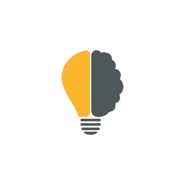 脳電球アイコンのシンボルデザイン 創造的なアイデアのロゴデザインテンプレート — ストックベクタ