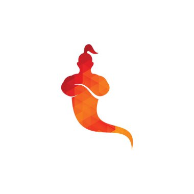 Genie Logo Tasarımı. Sihirli Fantezi Cin konsepti logosu.