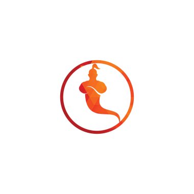Genie Logo Tasarımı. Sihirli Fantezi Cin konsepti logosu.