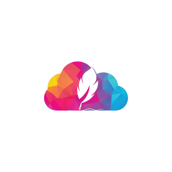 Nube Pluma Vector Logotipo Diseño Concepto Logo Educación Publicación — Vector de stock