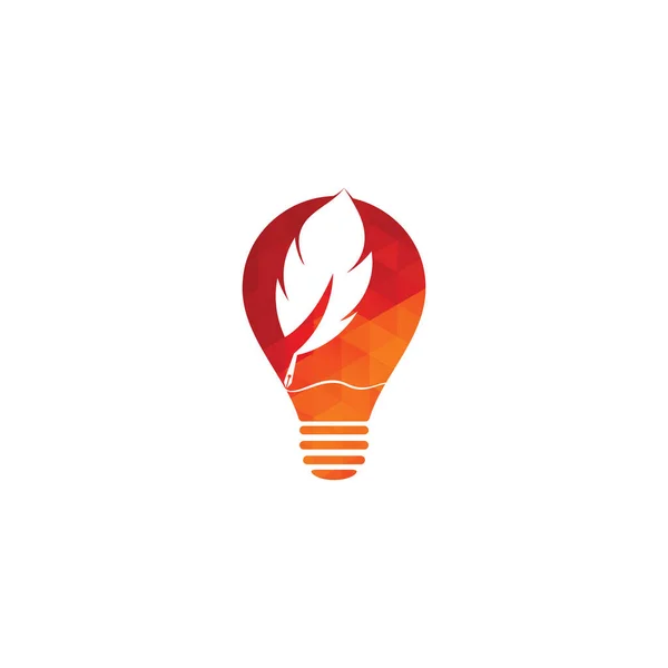 Conception Logo Ampoule Plume Inspirez Conception Logo Writer Éducation Publication — Image vectorielle