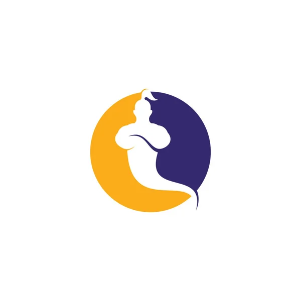 Genie Logo Design Magic Fantasy Dzsinn Koncepció Logó — Stock Vector