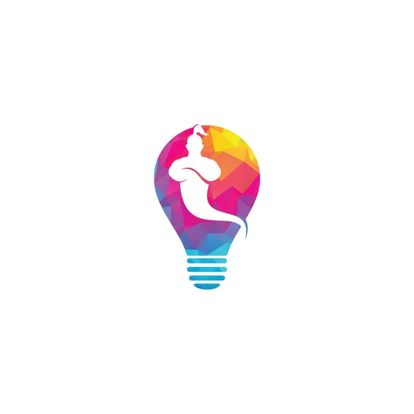 Концепція Форми Лампочки Genie Дизайн Логотипу Логотип Концепції Magic Fantasy — стоковий вектор