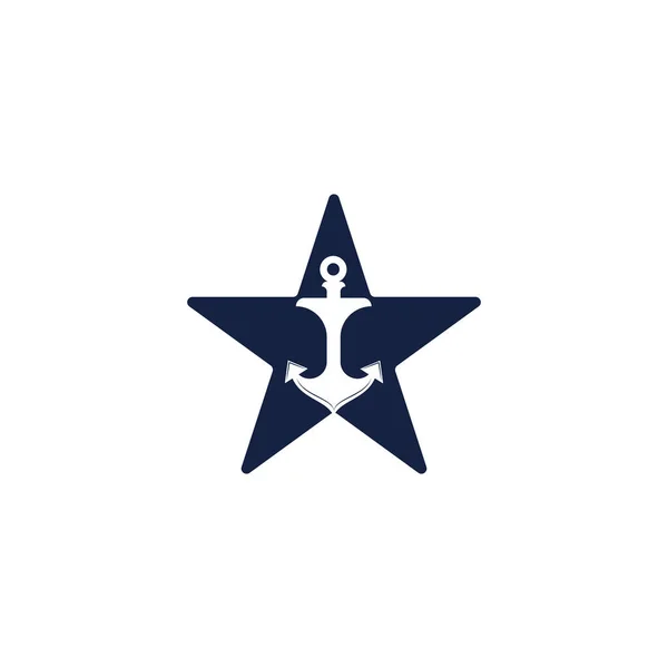 Концепція Анкерної Зірки Векторний Дизайн Логотипу — стоковий вектор