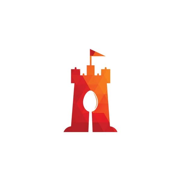 Шаблон Логотипу Food Castle Концепція Логотипу Форту Харчових Знаків — стоковий вектор