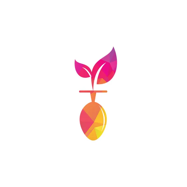 Modèle Logo Pour Aliments Sains Logo Alimentaire Biologique Avec Cuillère — Image vectorielle