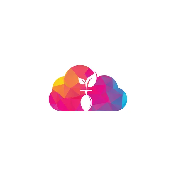 Modèle Logo Forme Nuage Alimentaire Sain Logo Alimentaire Biologique Avec — Image vectorielle