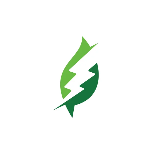 Mall För Thunderleaf Logo Design Grön Power Energy Logo Design — Stock vektor