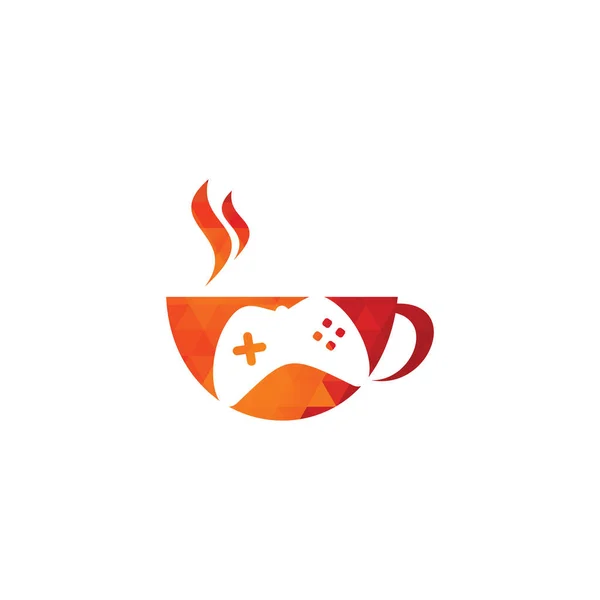 Spielcafé Logo Donner Spiel Kaffee Café Logo Design — Stockvektor