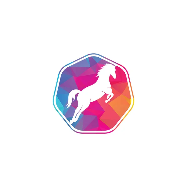 cavalo de corrida com ícones de design de logotipo de jóquei